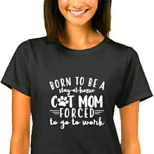 Born to be A Cat Mom Tee Shirt